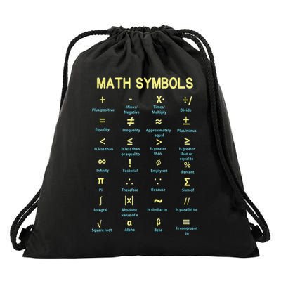 Math Symbols Mathematics Table Drawstring Bag