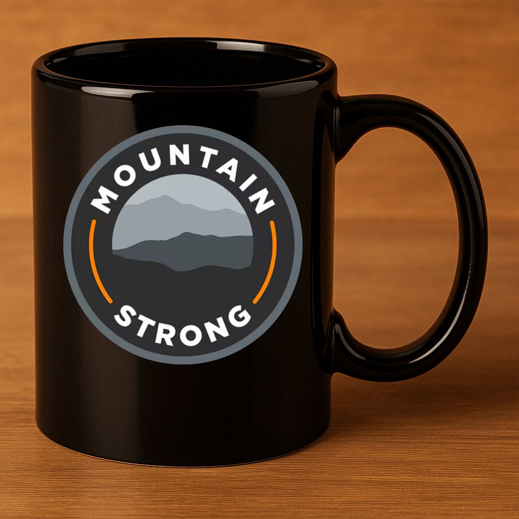 Mountain Strong 11oz C Handle Ceramic Mug