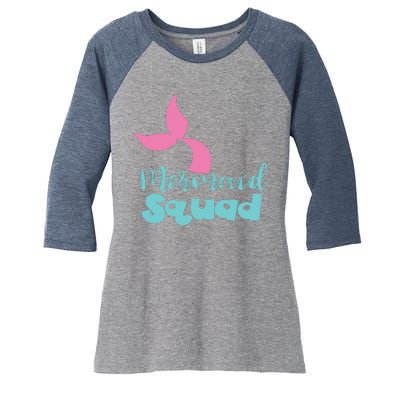 Mermaid Squad Women's Tri-Blend 3/4-Sleeve Raglan Shirt