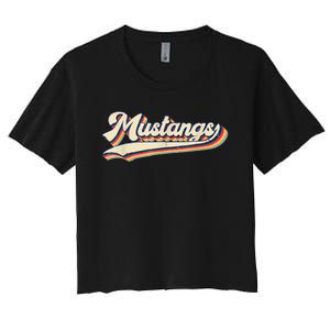 Mustangs Sports Name Women's Crop Top Tee