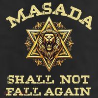 Masada Shall Not Fall Again Lion Judah Star Of David Israel 7 Panel Mesh Trucker Snapback Hat