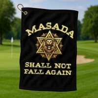 Masada Shall Not Fall Again Lion Judah Star Of David Israel Golf Towel