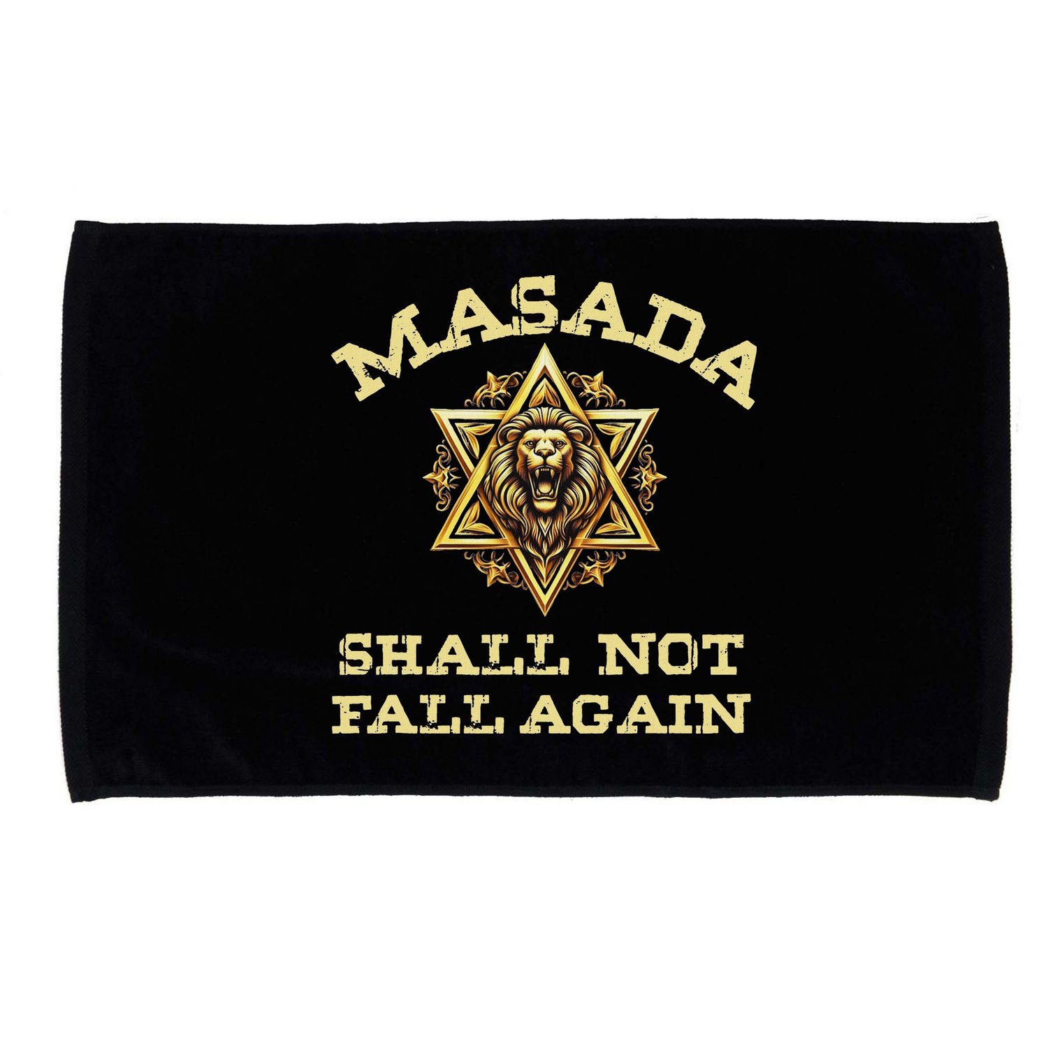 Masada Shall Not Fall Again Lion Judah Star Of David Israel Microfiber Hand Towel