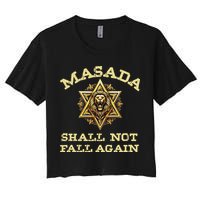 Masada Shall Not Fall Again Lion Judah Star Of David Israel Crop Top
