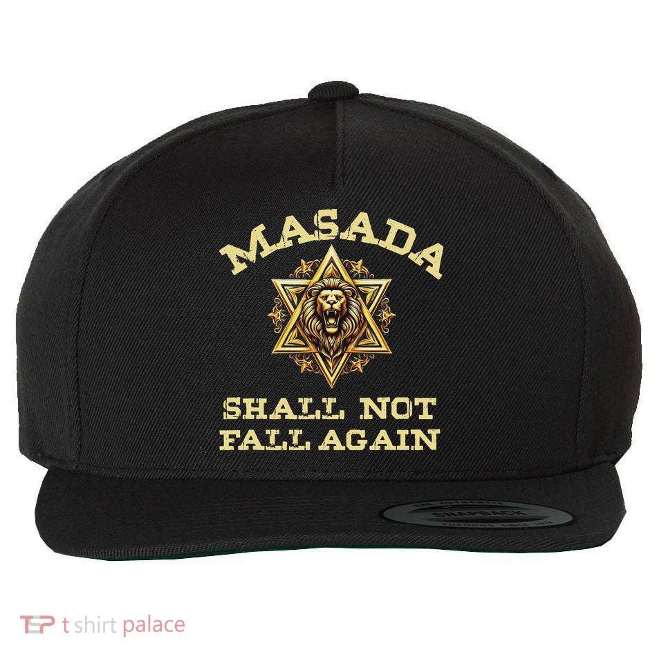 Masada Shall Not Fall Again Lion Judah Star Of David Israel Wool Snapback Cap