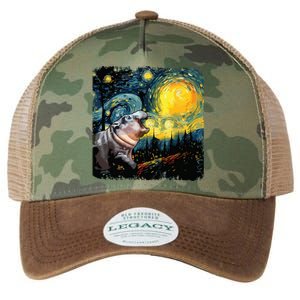 Moodeng Starry Night Van Gogh Funny Moodeng Meme Legacy Tie Dye Trucker Hat