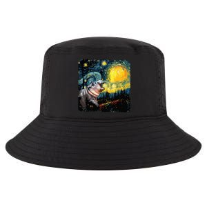 Moodeng Starry Night Van Gogh Funny Moodeng Meme Cool Comfort Performance Bucket Hat