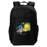 Moodeng Starry Night Van Gogh Funny Moodeng Meme Backpack