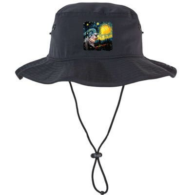 Moodeng Starry Night Van Gogh Funny Moodeng Meme Bucket Hat