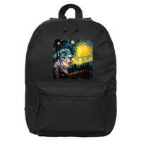 Moodeng Starry Night Van Gogh Funny Moodeng Meme 16 in Basic Backpack