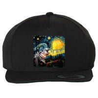 Moodeng Starry Night Van Gogh Funny Moodeng Meme Wool Snapback Cap