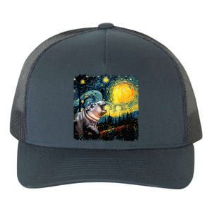 Moodeng Starry Night Van Gogh Funny Moodeng Meme Yupoong Adult 5-Panel Trucker Hat