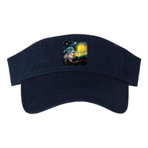 Moodeng Starry Night Van Gogh Funny Moodeng Meme Valucap Bio-Washed Visor