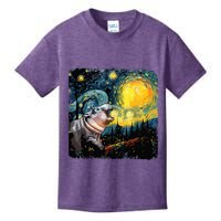 Moodeng Starry Night Van Gogh Funny Moodeng Meme Kids T-Shirt