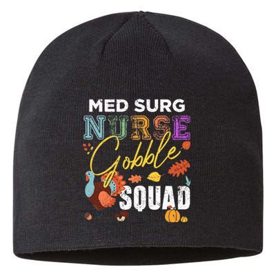 Med Surg Nurse Gobble Squad Thanksgiving Fall Sustainable Beanie