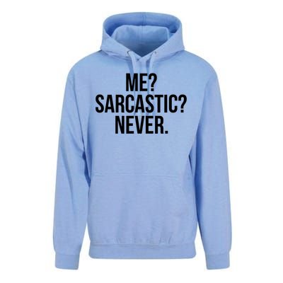 Me? Sarcastic? Never. Funny Unisex Surf Hoodie