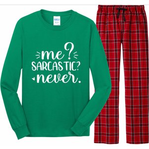 Me Sarcastic Never Funny Saying Long Sleeve Pajama Set