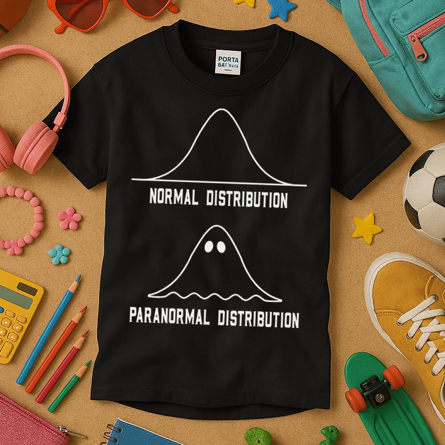 Math Statistics Normal Paranormal Distribution Teacher Kids T-Shirt