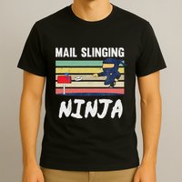 Mail Slinging Ninja Mailman Mail Carrier Retro Postman T-Shirt