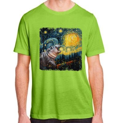 Moodeng Starry Night Van Gogh Funny Moodeng Meme Gift Adult ChromaSoft Performance T-Shirt