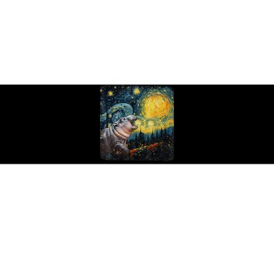 Moodeng Starry Night Van Gogh Funny Moodeng Meme Gift Bumper Sticker