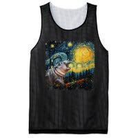 Moodeng Starry Night Van Gogh Funny Moodeng Meme Gift Mesh Reversible Basketball Jersey Tank