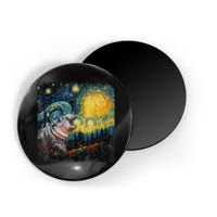 Moodeng Starry Night Van Gogh Funny Moodeng Meme Gift Magnet