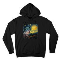 Moodeng Starry Night Van Gogh Funny Moodeng Meme Gift Tall Hoodie