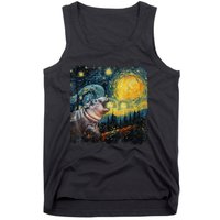 Moodeng Starry Night Van Gogh Funny Moodeng Meme Gift Tank Top