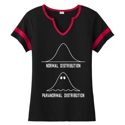 Math Statistics Normal Paranormal Distribution Teacher Ladies Halftime Notch Neck Tee