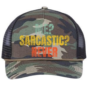 Me Sarcastic Never Funny Sarcasm Retro Rope Trucker Hat Cap