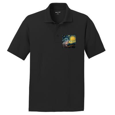 Moodeng Starry Night Van Gogh Funny Moodeng Meme PosiCharge RacerMesh Polo