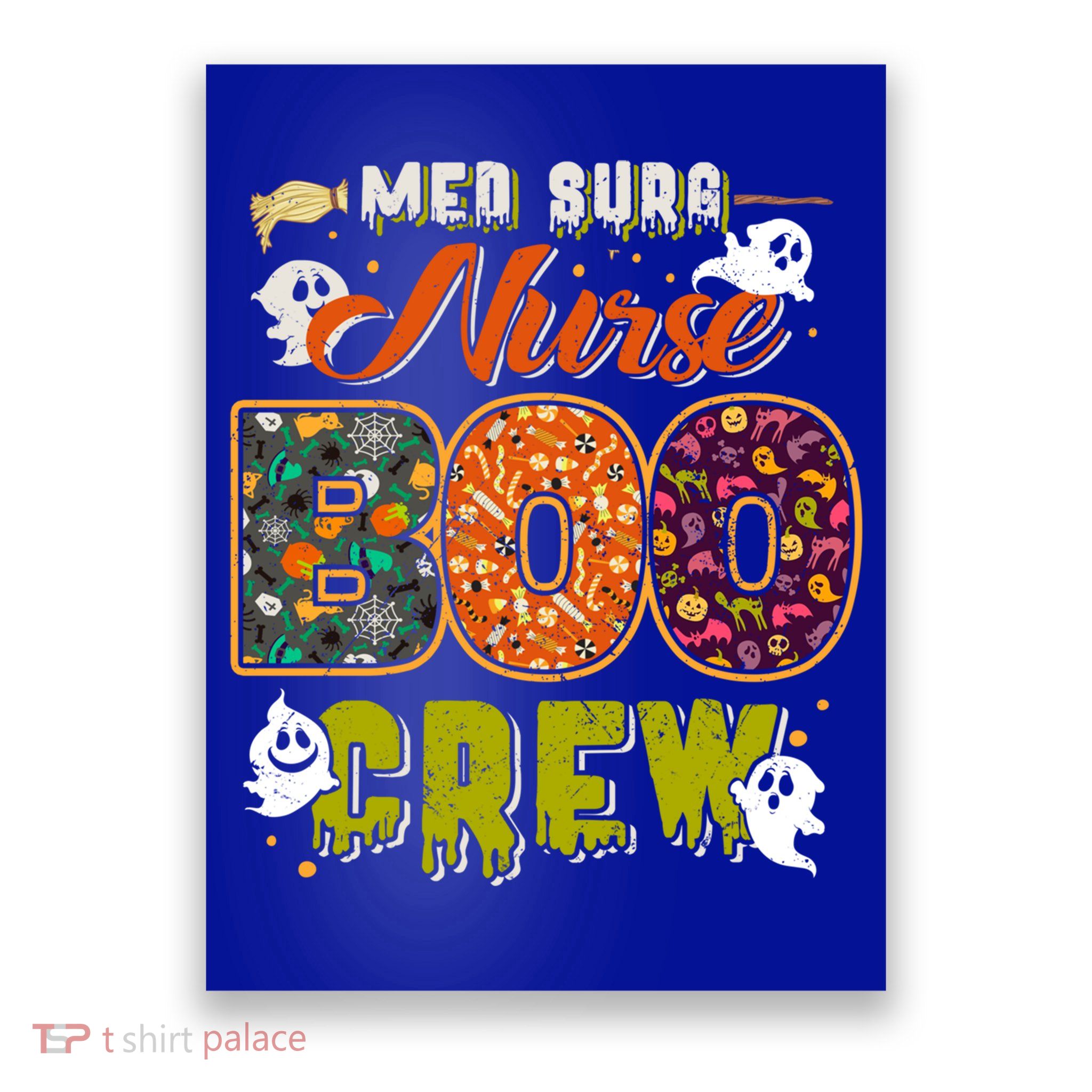 Med Surg Nurse Boo Crew Rn Squad Halloween Matching Gift Poster