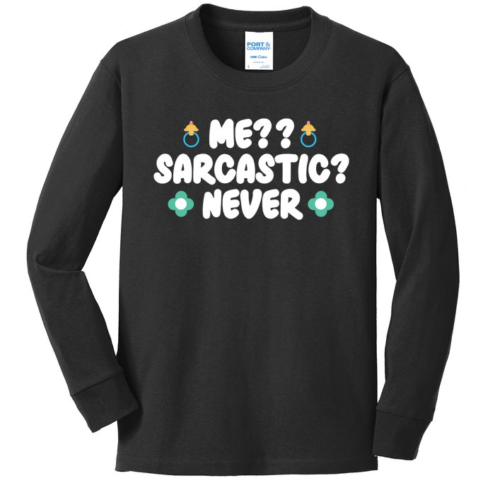 Me Sarcastic Never Kids Long Sleeve Shirt