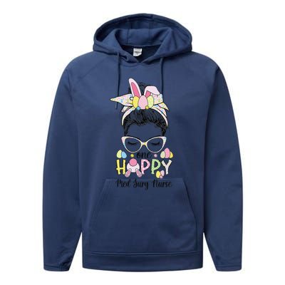 Med Surg Nurse Easter Bunny Med Surg Nurses Easter Day Funny Performance Fleece Hoodie