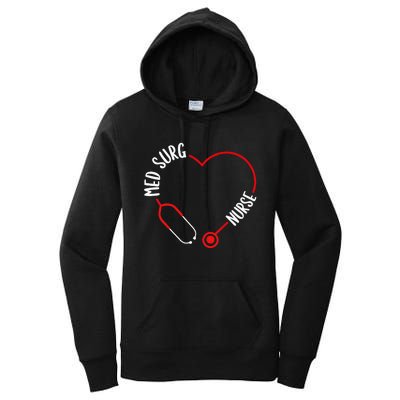 Med Surg Nurse Stethoscope Med Surg Nursing Essentials Women's Pullover Hoodie