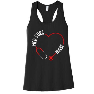 Med Surg Nurse Stethoscope Med Surg Nursing Essentials Women's Racerback Tank