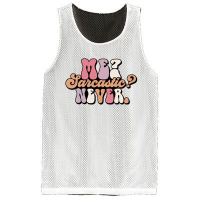 Me? Sarcastic? Never Mesh Reversible Basketball Jersey Tank