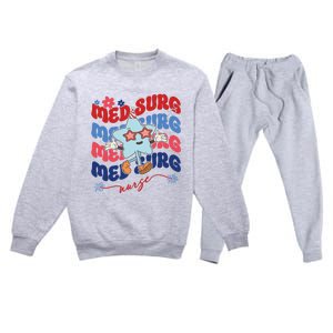 Med Surg Nurse Patriotic American 4th Of July Premium Crewneck Sweatsuit Set