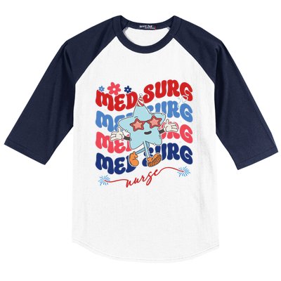 Med Surg Nurse Patriotic American 4th Of July Baseball Sleeve Shirt