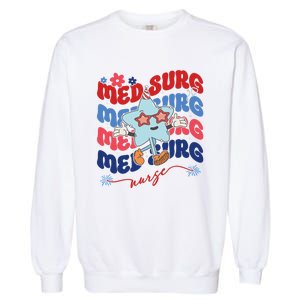 Med Surg Nurse Patriotic American 4th Of July Garment-Dyed Sweatshirt