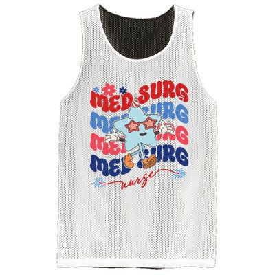 Med Surg Nurse Patriotic American 4th Of July Mesh Reversible Basketball Jersey Tank