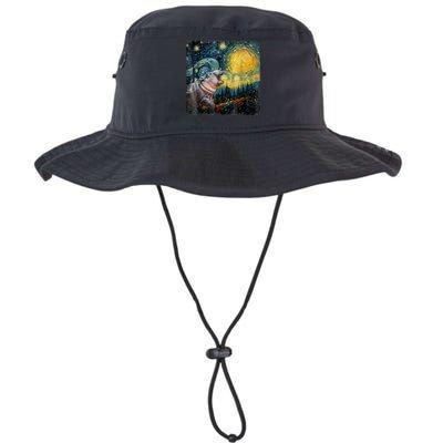 Moodeng Starry Night Van Gogh Funny Moodeng Meme Legacy Cool Fit Booney Bucket Hat