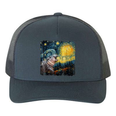 Moodeng Starry Night Van Gogh Funny Moodeng Meme Yupoong Adult 5-Panel Trucker Hat