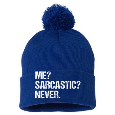 Me Sarcastic Never Funny Saying Humor Intelligent Sarcasm Pom Pom 12in Knit Beanie