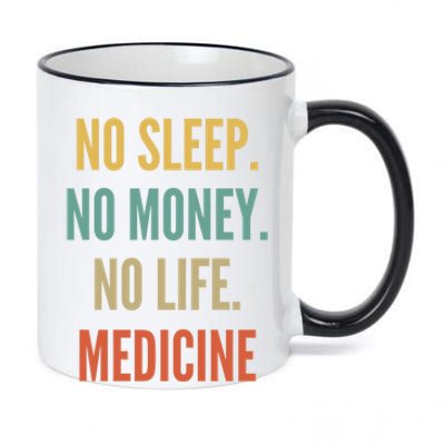 Medicine Studies No Sleep No Money No Life Medicine Funny Gift 11oz Black Color Changing Mug