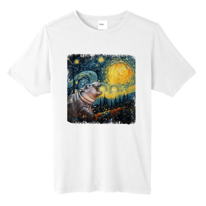 Moodeng Starry Night Van Gogh Funny Moodeng Meme Tall Fusion ChromaSoft Performance T-Shirt