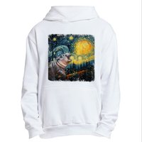 Moodeng Starry Night Van Gogh Funny Moodeng Meme Urban Pullover Hoodie