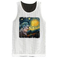 Moodeng Starry Night Van Gogh Funny Moodeng Meme Mesh Reversible Basketball Jersey Tank