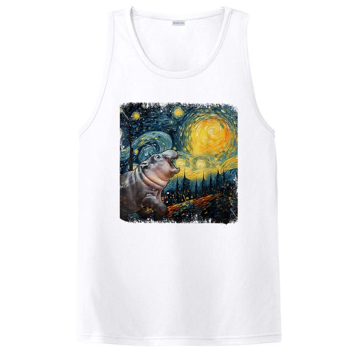 Moodeng Starry Night Van Gogh Funny Moodeng Meme PosiCharge Competitor Tank